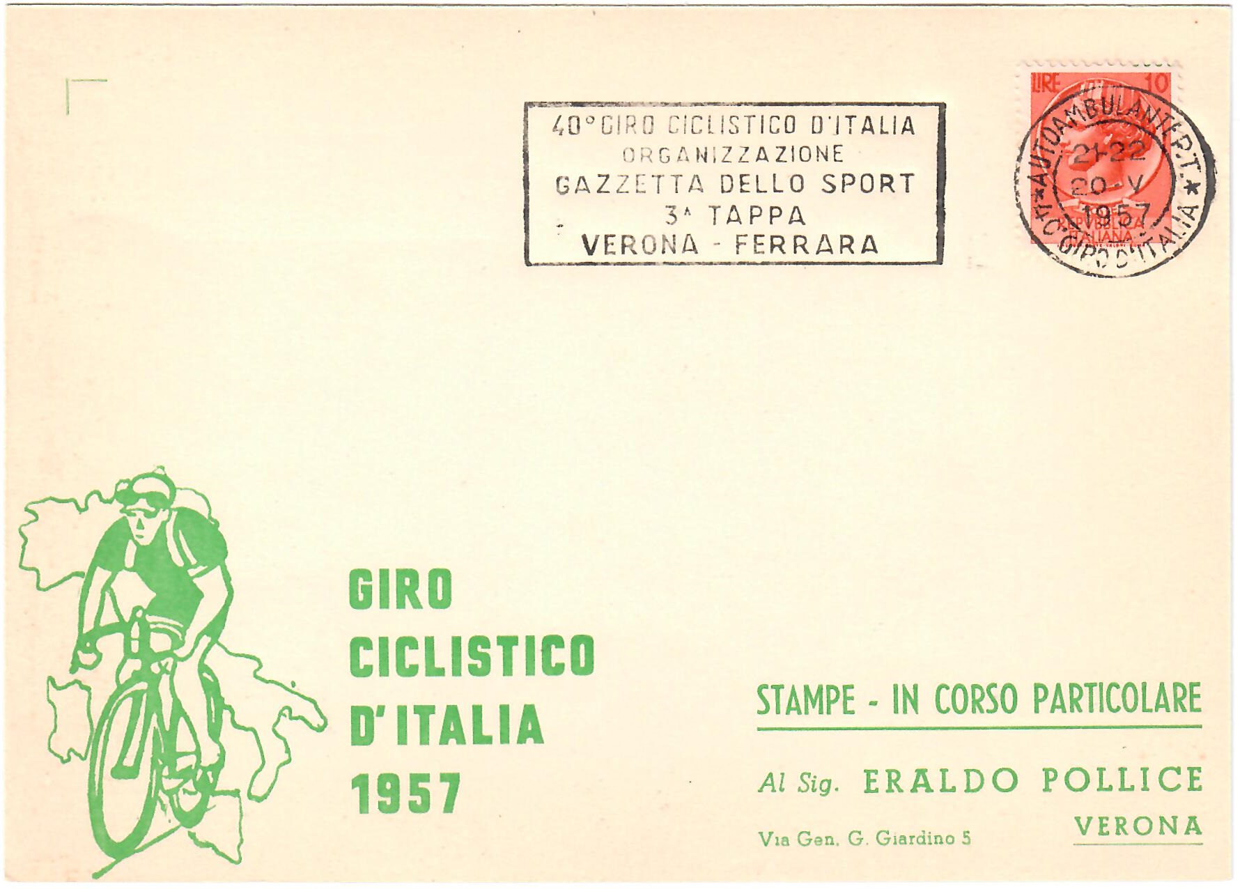 40° Giro d’Italia 1957 Mezzo Secolo di Repubblica